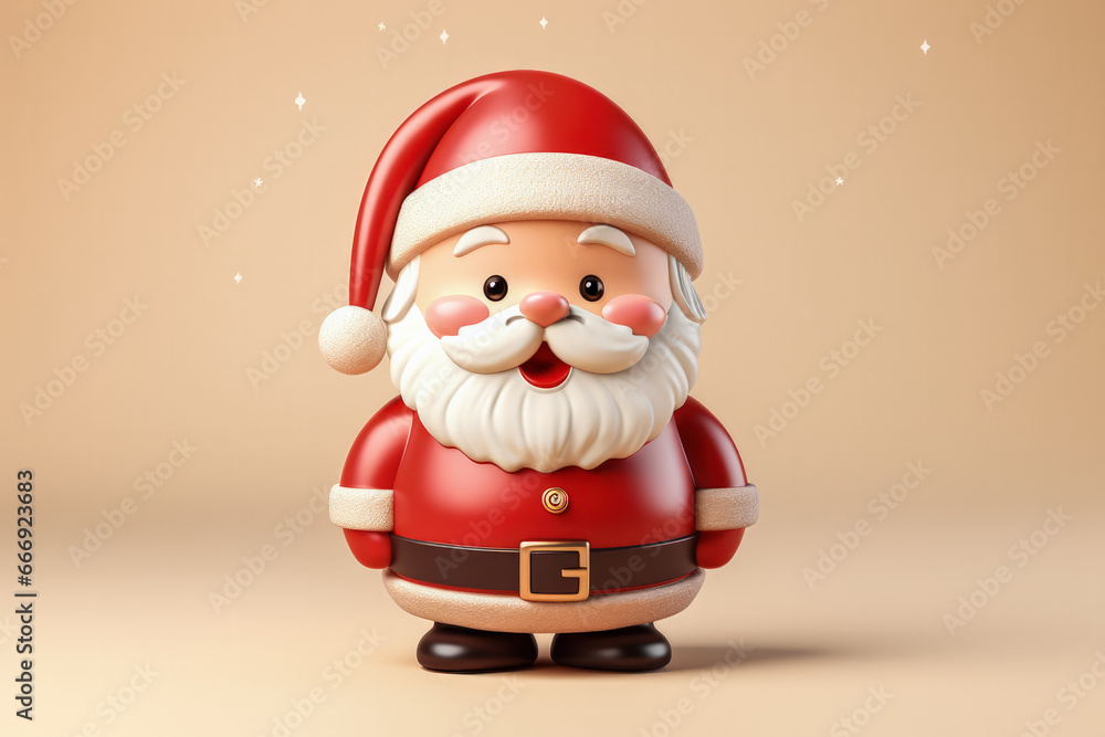 Santa Claus isolated on a pastel background with a place for text Santa Claus isolated on a pastel background with a place for text