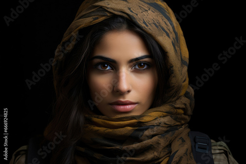 Arab-Israeli war, portrait of an Arab woman soldier