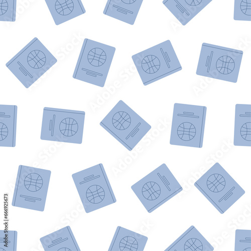 Flat line passport seamless pattern. Suitable for backgrounds, wallpapers, fabrics, textiles, wrapping papers, printed materials, and many more.