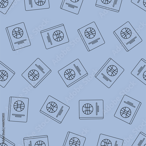 Passport line art seamless pattern. Suitable for backgrounds, wallpapers, fabrics, textiles, wrapping papers, printed materials, and many more.