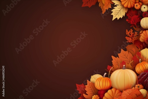 Autumn frame composition Thanksgiving background autumn elements with copy space 