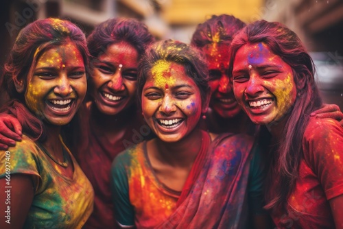Beautiful Indian women celebrating Holi festival 2024, India Holi 2024 Hindu festival celebrating Radha and Krishna