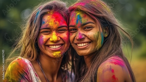 Beautiful Indian women celebrating Holi festival 2024, India Holi 2024 Hindu festival celebrating Radha and Krishna