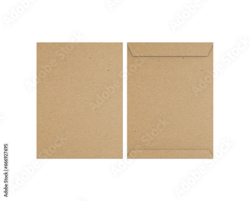 Large size Kraft envelope mockup template, 3d illustration.