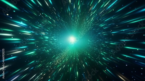 Hypnotic hyper space tunnel with glowing particles