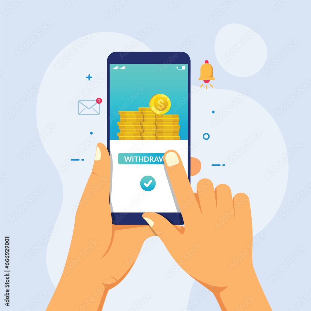 Mobile monetization flat illustration concept Mobile monetization flat illustration concept