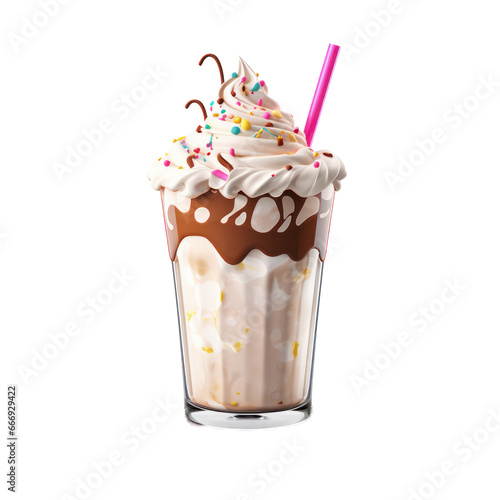 Delicious milkshake isolated on transparent background,transparency  photo