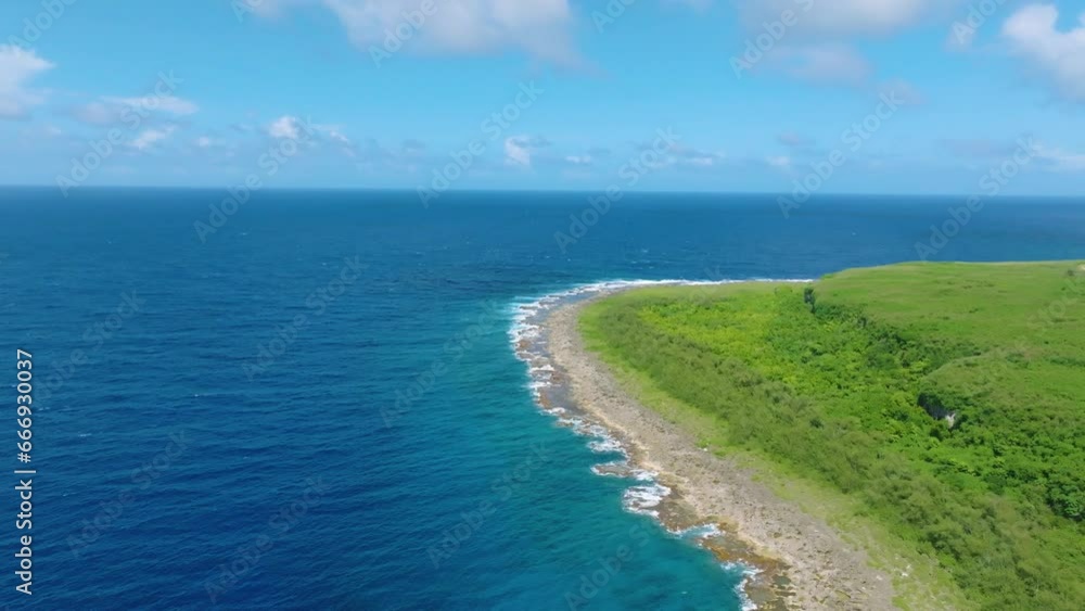 Drone view of the cliff(Banzai cliff in Saipan)_사이판 만세절벽 드론뷰 Drone view of the cliff(Banzai cliff in Saipan)_사이판 만세절벽 드론뷰