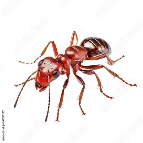 red ant isolated on transparent background,transparency 