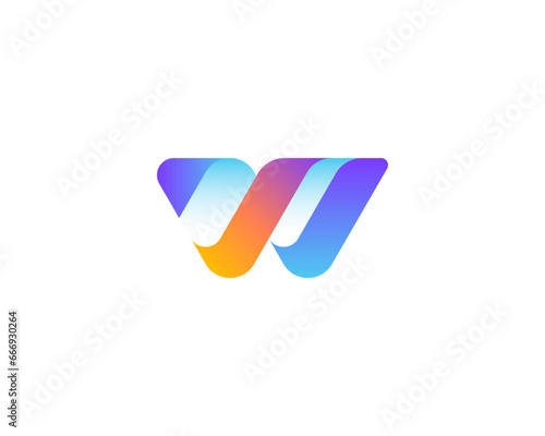 Dynamic strong modern initial letter w logo gradient
