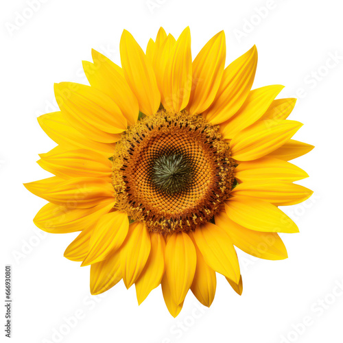 Sunflower blossom isolated on transparent background transparency 