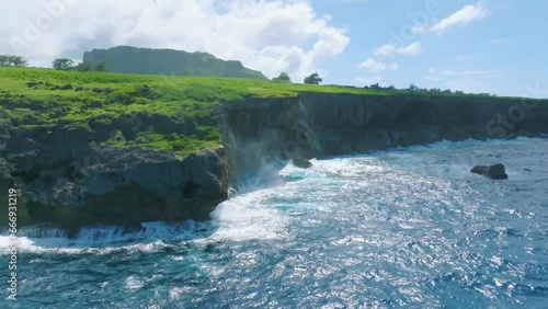 Drone view of the cliff(Banzai cliff in Saipan)_사이판 만세절벽 드론뷰