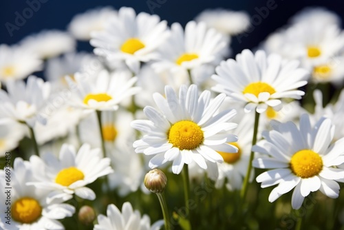 close-up of daisy flowers in full bloom