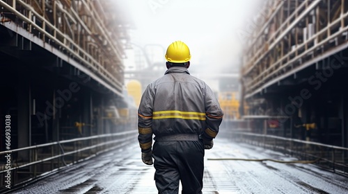 Construction Engineer Working at port