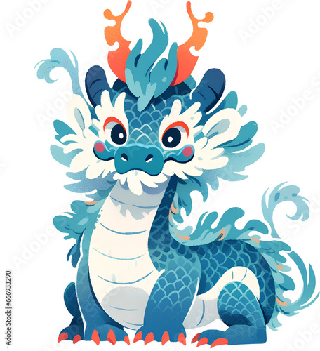 Cute Dragon on transparent background