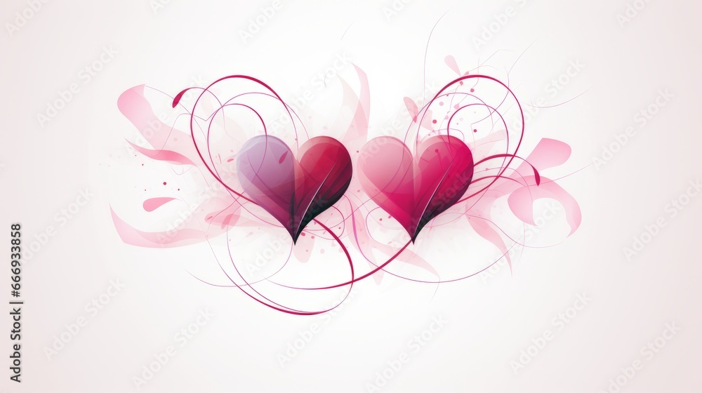 A romantic illustration of two hearts intertwined