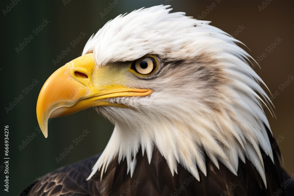 close-up showing the sharp beak of a bald eagle close-up showing the sharp beak of a bald eagle