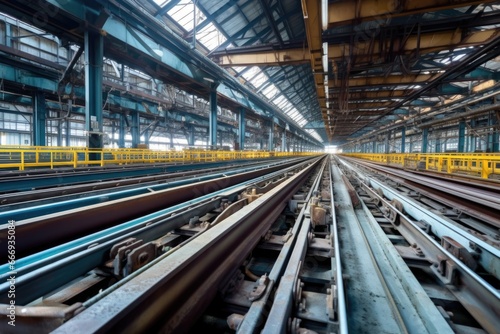 empty conveyor line in seat factory