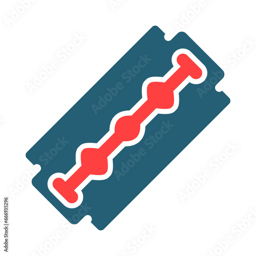 Razor Blade Glyph Two Color Icon Design