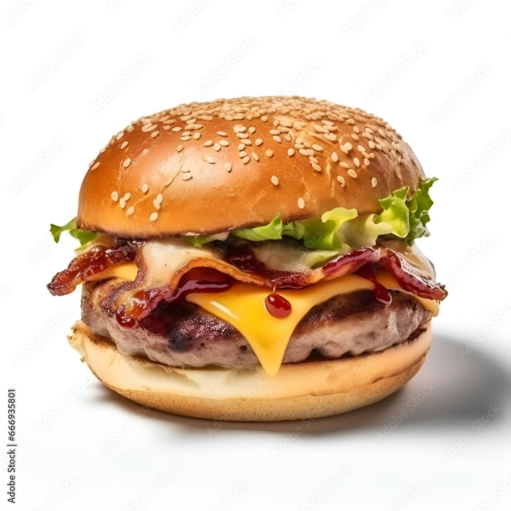 Cheeseburger isolated on a white background with clipping path.