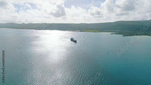 Drone view of Garapan(Garapan, Micro beach, Managaha area in Saipan)_사이판 가라판 드론뷰 photo