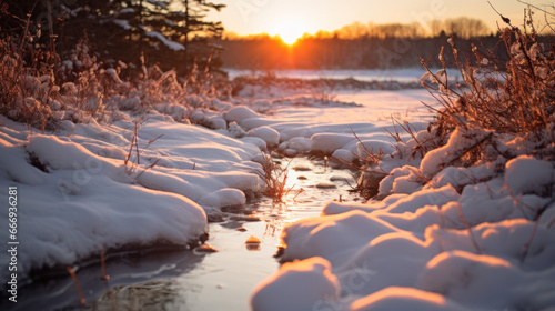 levé de soleil sur la campagne gelée en hiver © Sébastien Jouve