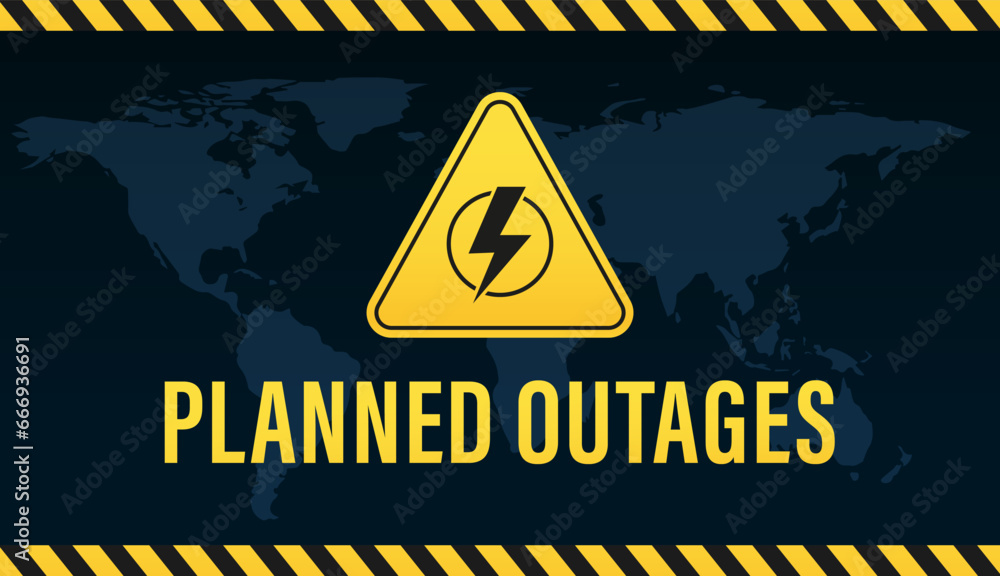 Εκτύπωση καμβά Planned power outages banner