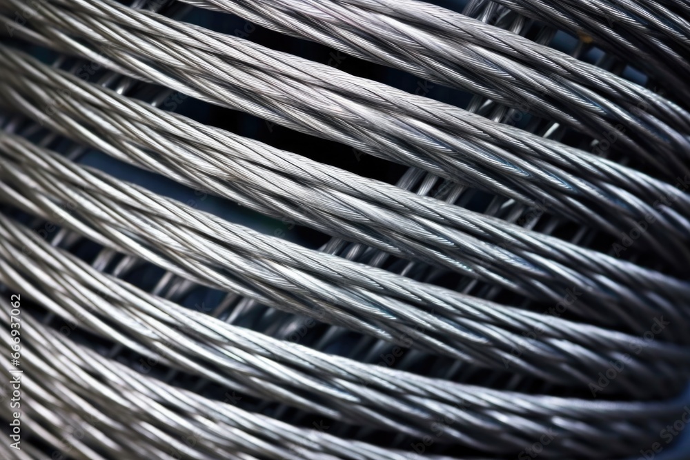 macro shot of intricately twisted steel wires macro shot of intricately twisted steel wires