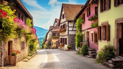 A road through a charming European village © Cloudyew