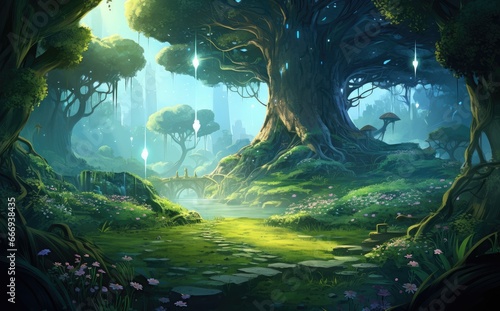 fantasy forest wallpaper background © OhmArt