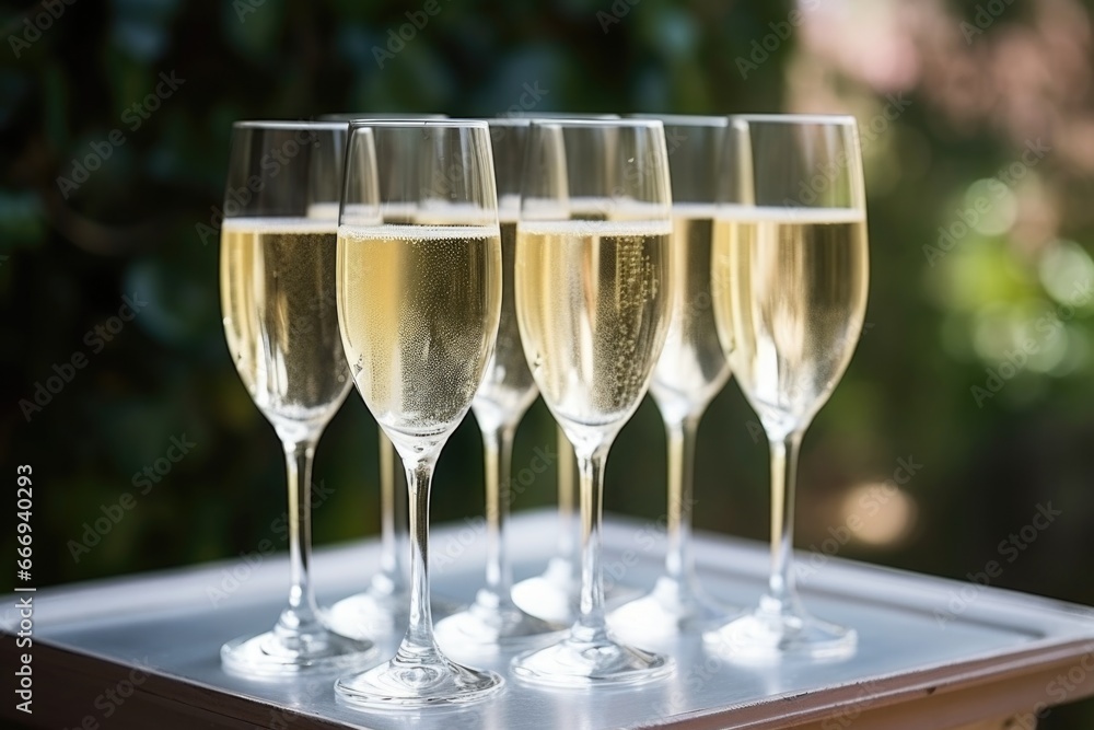 frosty champagne glasses ready for a wedding toast frosty champagne glasses ready for a wedding toast