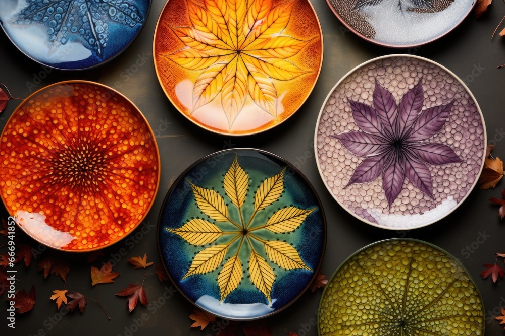 ceramic plates with colorful fall designs ceramic plates with colorful fall designs