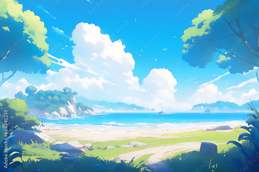 Fototapeta premium 海の見える風景 