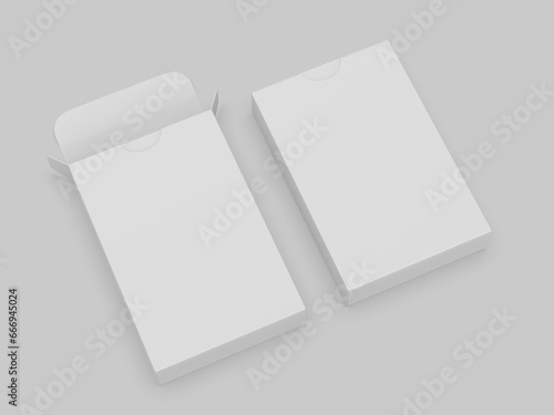 Blank playing cards box  packaging  template, 3d illustration. © godesignz