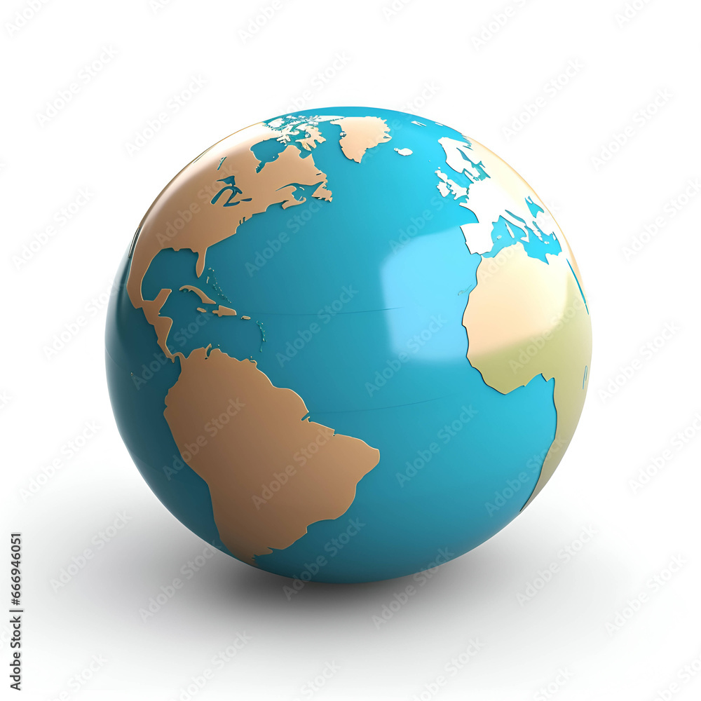 Fototapeta premium Earth globe isolated on a white background. 3d render image.
