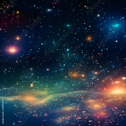 Space background with nebula- stars and galaxies. 3D rendering