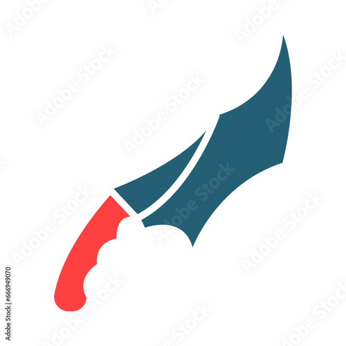 Dagger Glyph Two Color Icon Design