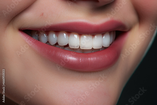 Closeup Image Of A Joyful Smile On A Blurred Background Created Using Artificial Intelligence