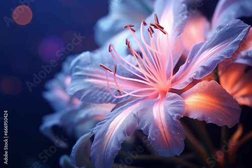 Exquisite Exotic Flower  Macro Photography. Floral Background with Soft Selective Focus - Created with Generative AI Tools