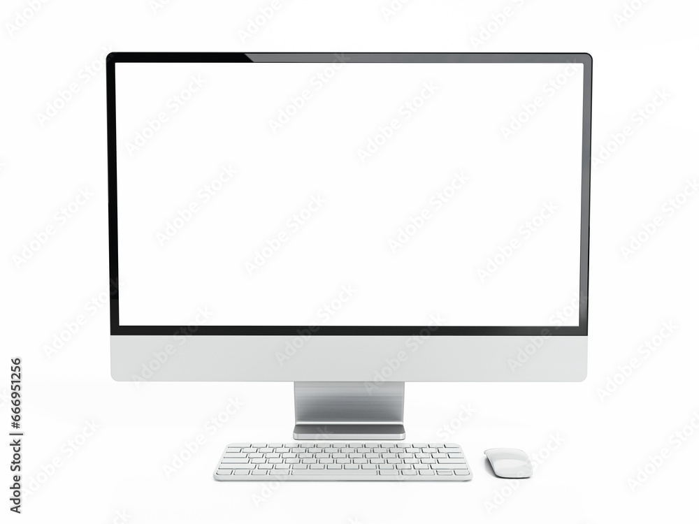 Generic personal computer isolated on white background. 3D illustration Generic personal computer isolated on white background. 3D illustration