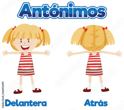 Antonym Word Card: Seca and Húmedo means front and back