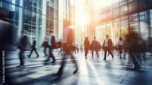 silhouettes of business people in modern city background