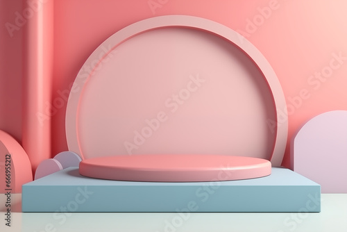 Abstract mock up scene pastel color. geometry shape