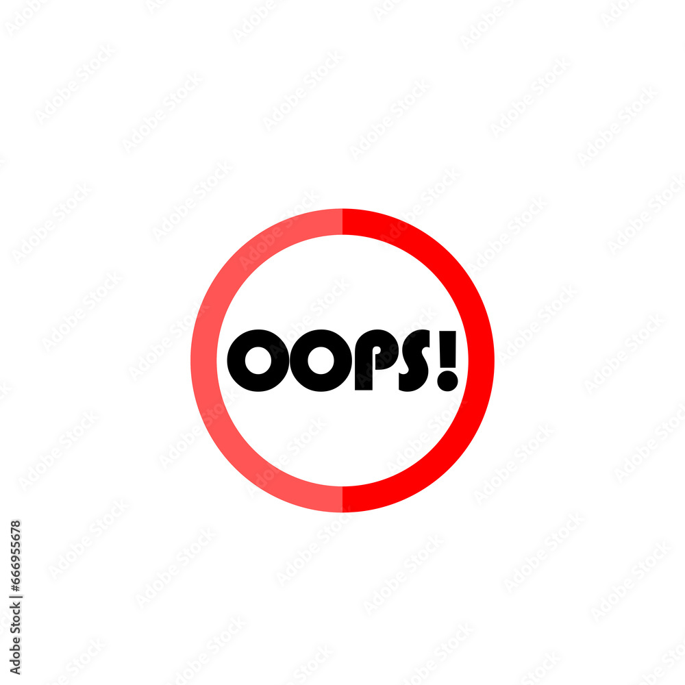 Oops sign icon isolated on transparent background Oops sign icon isolated on transparent background