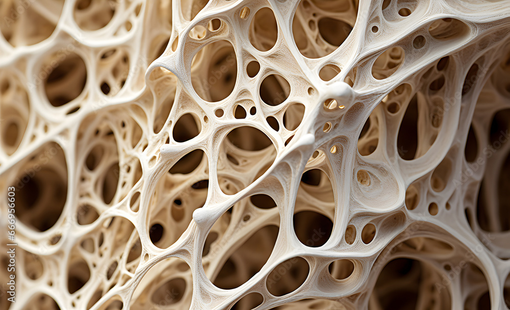Bone tissue, structure, close-up Bone tissue, structure, close-up