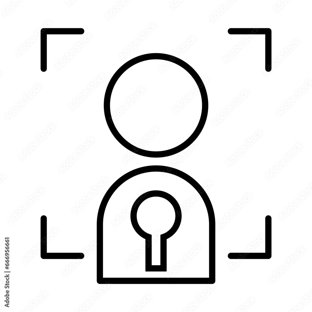 user authentication icon, sign, symbol in line user authentication icon, sign, symbol in line