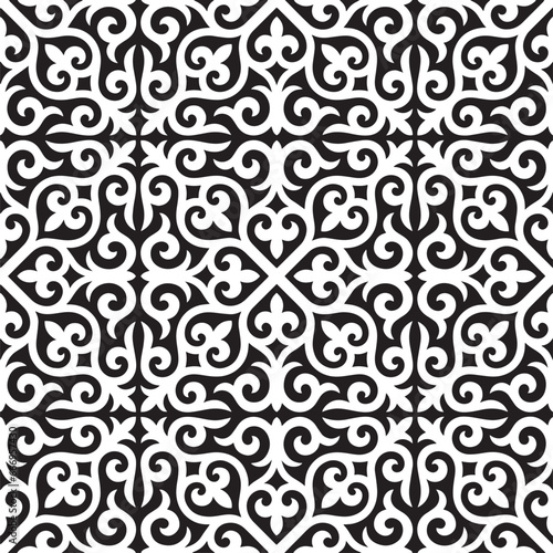 Seamless patterns. Ethno. Kazakh ornaments. Traditional patterns of Kazakhs. Background, nomad life design. Ancient Turkic ornaments. Customs and traditions of Kazakhstan. Decorative art of nomads