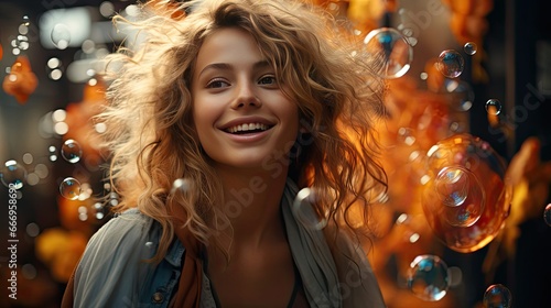Closeup of Smiling Woman Making Frame Gesture. Smile emotion illustration. Generative AI