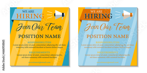 Recruitment advertising template for social media.