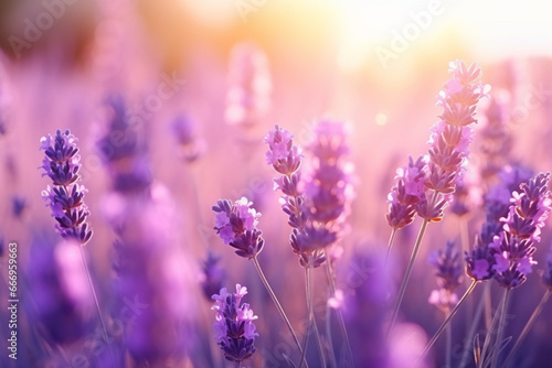 Fine lavender flowers plant and blooming on blurred nature background  soft light photography